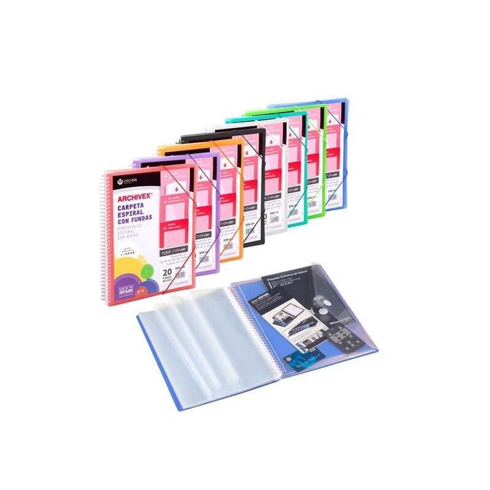 Pack De 6 Unidades Carchivo Archivex-Star Canguro Personalizable A4 Con 20 Fundas Pp Espiral Incoloro