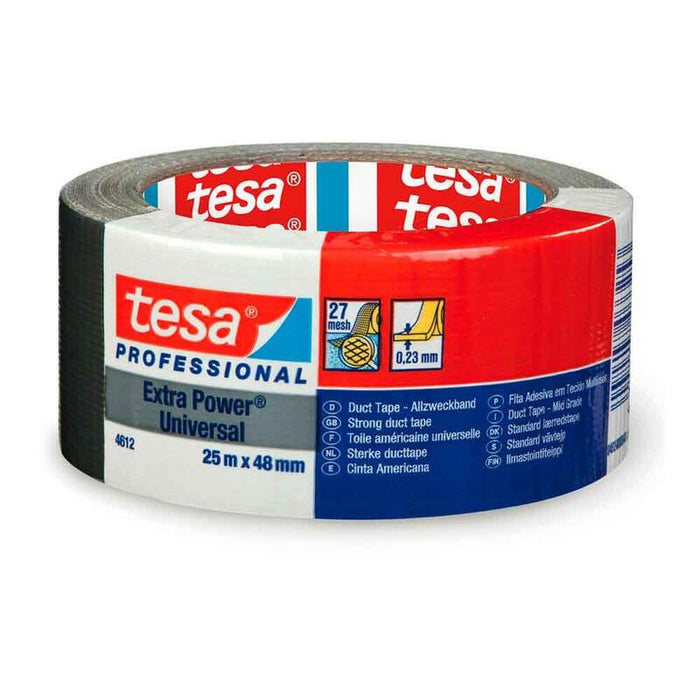 Pack De 6 Unidades - Cinta Americana Negra 25m X 48mm 4612 Tesa