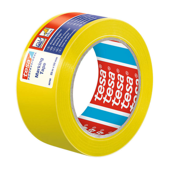 Pack De 6 Unidades - Cinta De Balizar Adhesiva Amarilla 50 Mm X 33 M