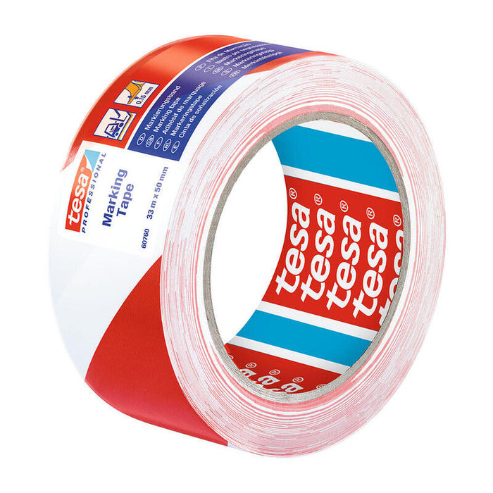 Pack De 6 Unidades - Cinta De Balizar Adhesiva Rojo/Blanco 50 Mm X 33 M