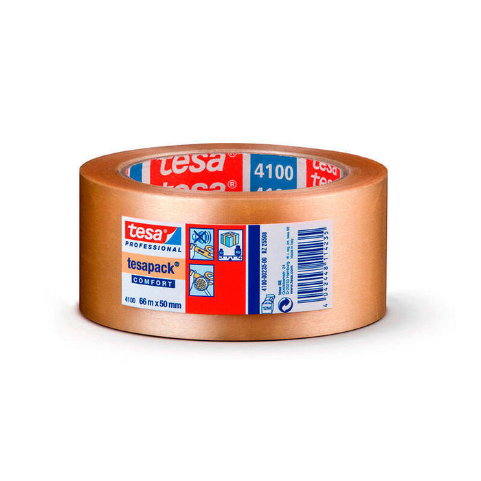 Pack De 6 Unidades - Cinta De Embalar Pvc Rugoso Transparente 66m X 50mm 4100 Tesa