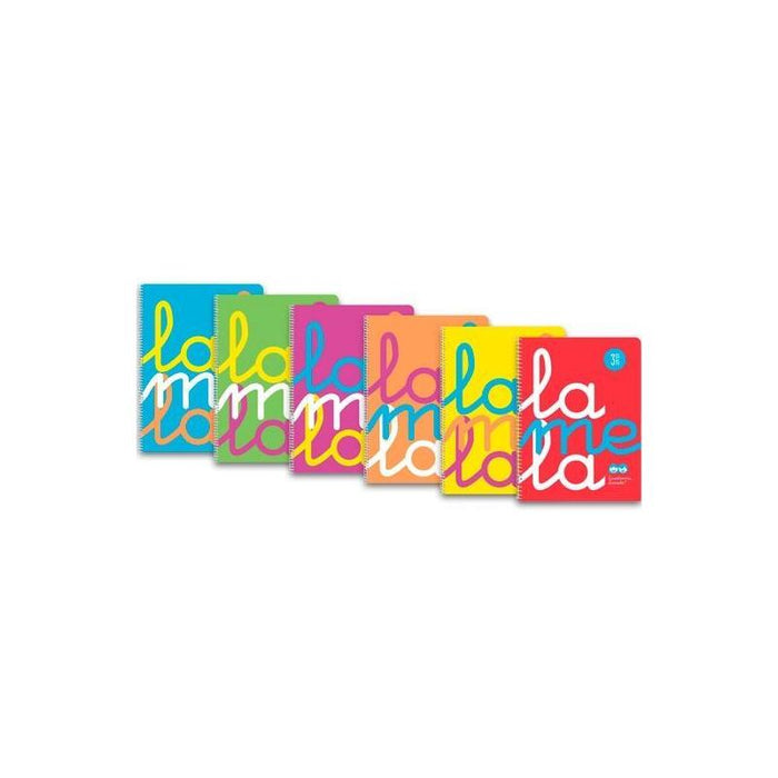 Pack De 6 Unidades Lamela Cuaderno Espiral 80h 4º 90gr Cuadrovía 4mm Cubierta Pp Flúor C/Surtidos