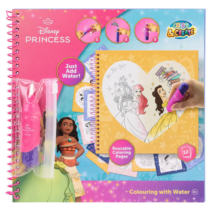 Pack De 6 Unidades - Libro Magico Pinta Con Agua Princesas Disney