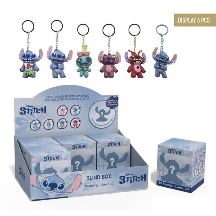 Pack De 6 Unidades - Llavero Sorpresa Stitch Disney Surtido