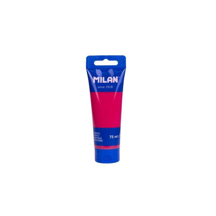 Pack De 6 Unidades Milan Tubo De Pintura Acrilica 75ml - Pigmentos De Alta Calidad - Mezclable - Color Rosa Hibisco