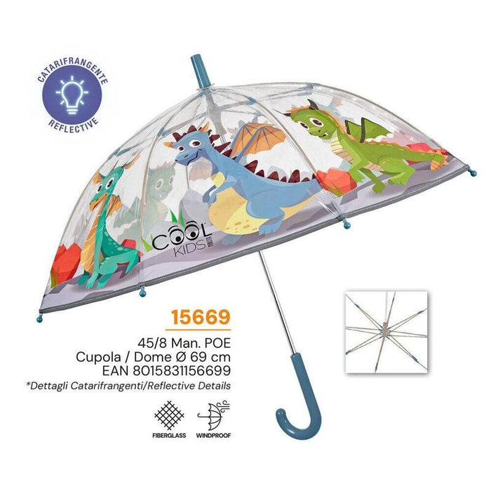 Pack De 6 Unidades - Paraguas Manual Dragones 45cm