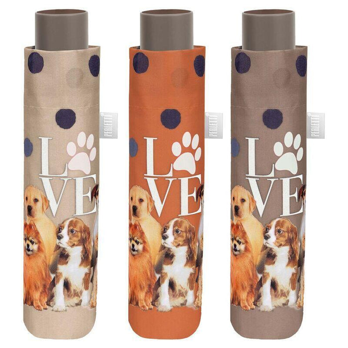 Pack De 6 Unidades - Paraguas Plegable Manual Love Perros 54cm Surtido