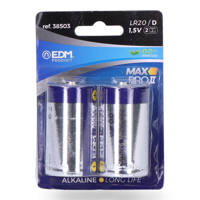 Pack De 6 Unidades - Pila Alkalina Power Life D - Lr20 1,5v Ø34,2 X 61,5 Mm, Blister 2 Uds