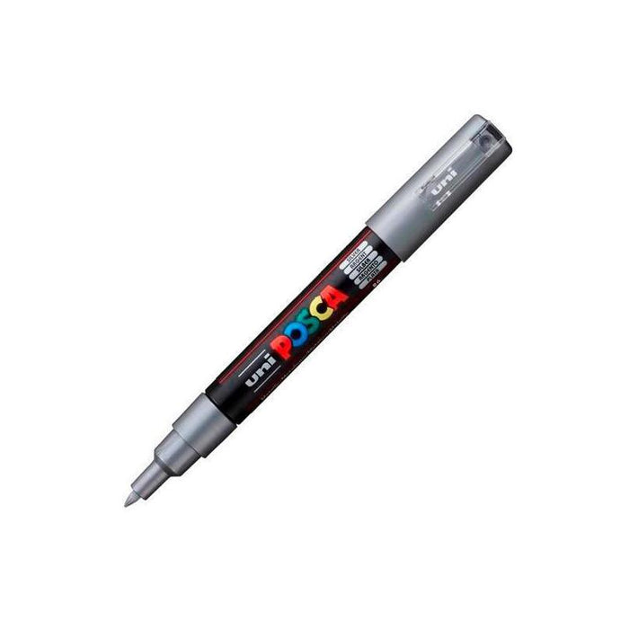 Pack De 6 Unidades Posca Marcador  Pc-1m No Permanente Punta Fina 0.7-1mm Plata