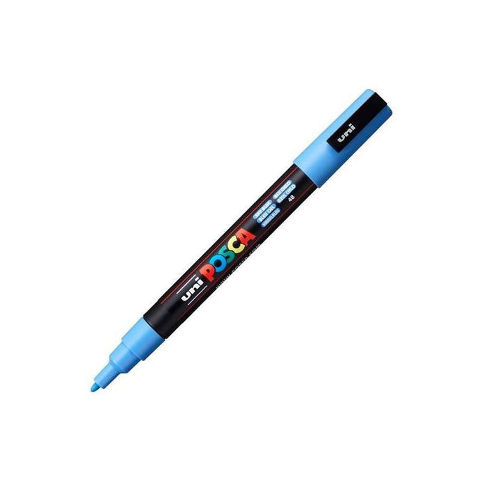 Pack De 6 Unidades Posca Marcador  Pc-3m Punta Cónica 0,9 - 1,3 Mm Azul Cielo