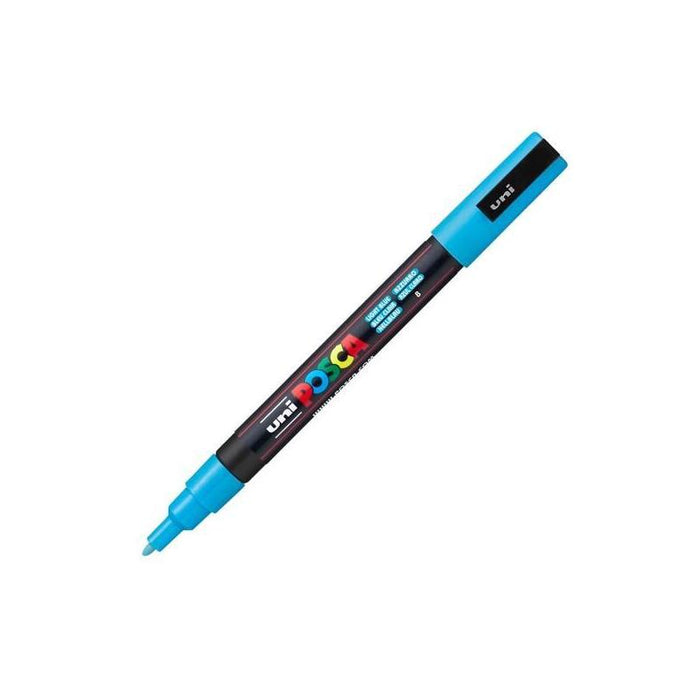 Pack De 6 Unidades Posca Marcador  Pc-3m Punta Cónica 0,9 - 1,3 Mm Azul Claro