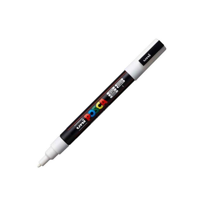 Pack De 6 Unidades Posca Marcador  Pc-3m Punta Cónica 0,9 - 1,3 Mm Blanco