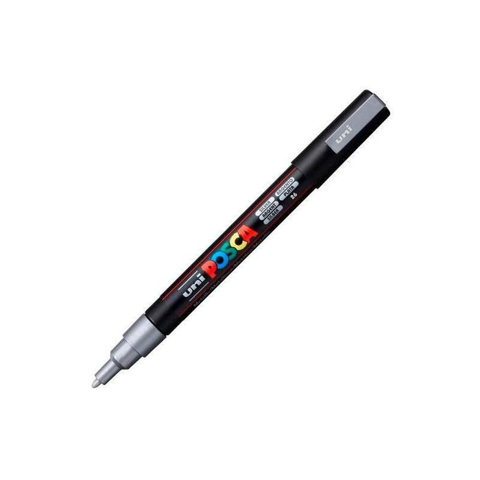 Pack De 6 Unidades Posca Marcador  Pc-3m Punta Cónica 0,9 - 1,3 Mm Plata
