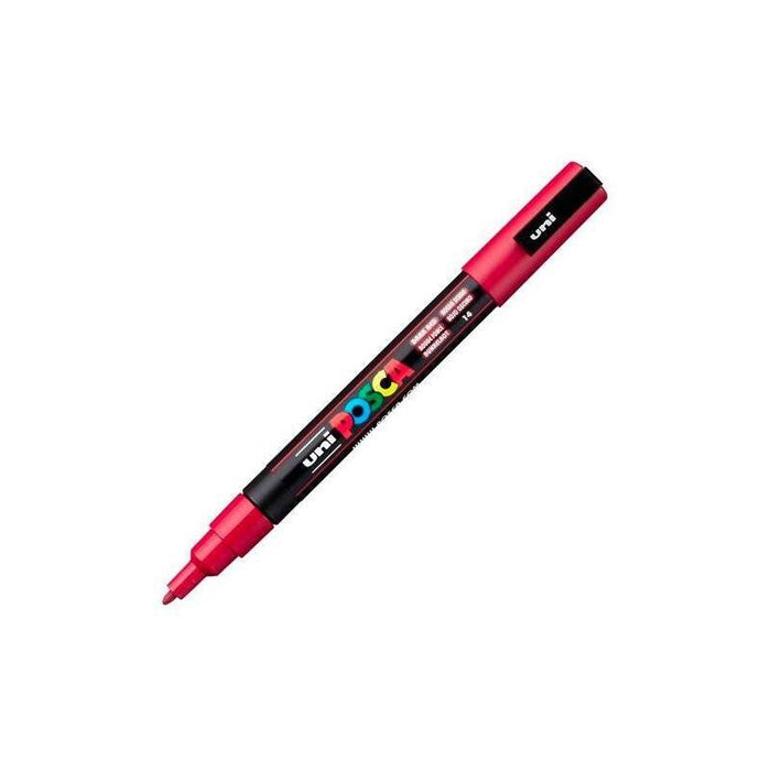Pack De 6 Unidades Posca Marcador  Pc-3m Punta Cónica 0,9 - 1,3 Mm Rojo Oscuro