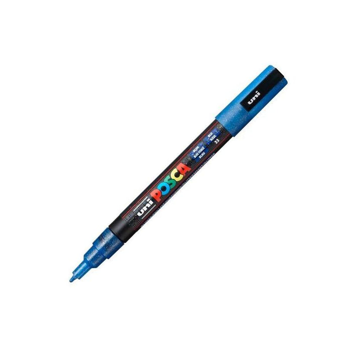 Pack De 6 Unidades Posca Marcador  Pc-3ml Punta Cónica 0,9 - 1,3 Mm Azul Purpurina