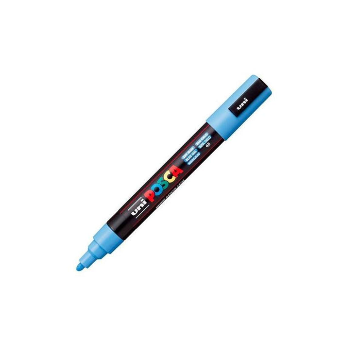 Pack De 6 Unidades Posca Marcador  Pc-5m No Permanente Punta Forma De Bala 1,8 - 2,5 Mm Azul Cielo