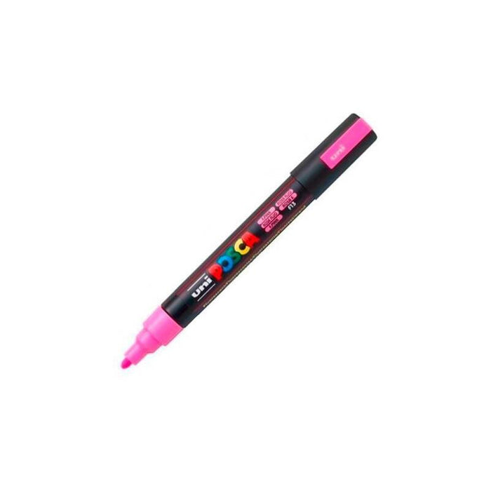 Pack De 6 Unidades Posca Marcador  Pc-5m No Permanente Punta Forma De Bala 1,8 - 2,5 Mm Fluor Rosa