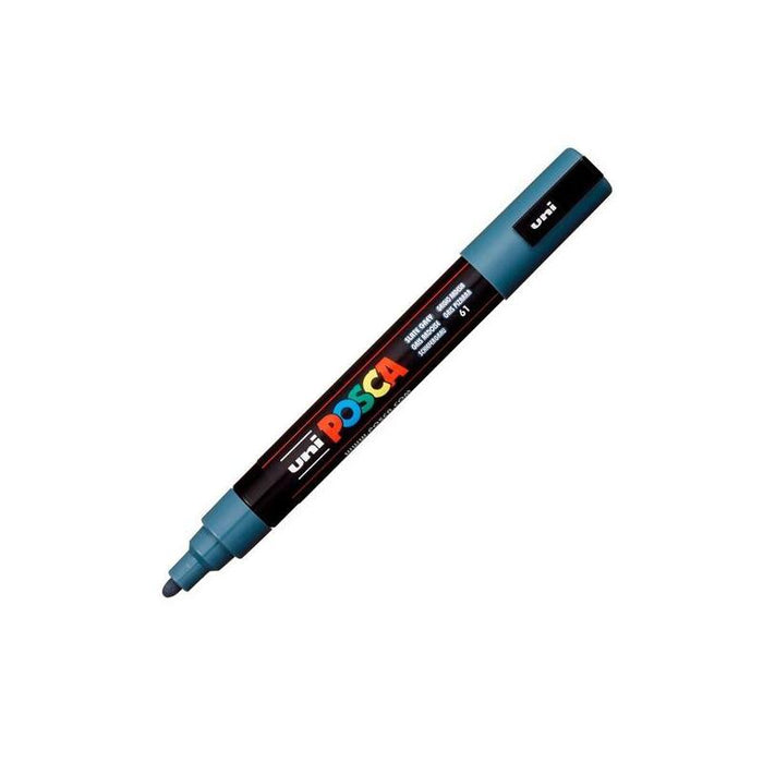 Pack De 6 Unidades Posca Marcador  Pc-5m No Permanente Punta Forma De Bala 1,8 - 2,5 Mm Gris Pizarra