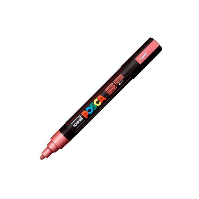 Pack De 6 Unidades Posca Marcador  Pc-5m No Permanente Punta Forma De Bala 1,8 - 2,5 Mm Rojo Metálico