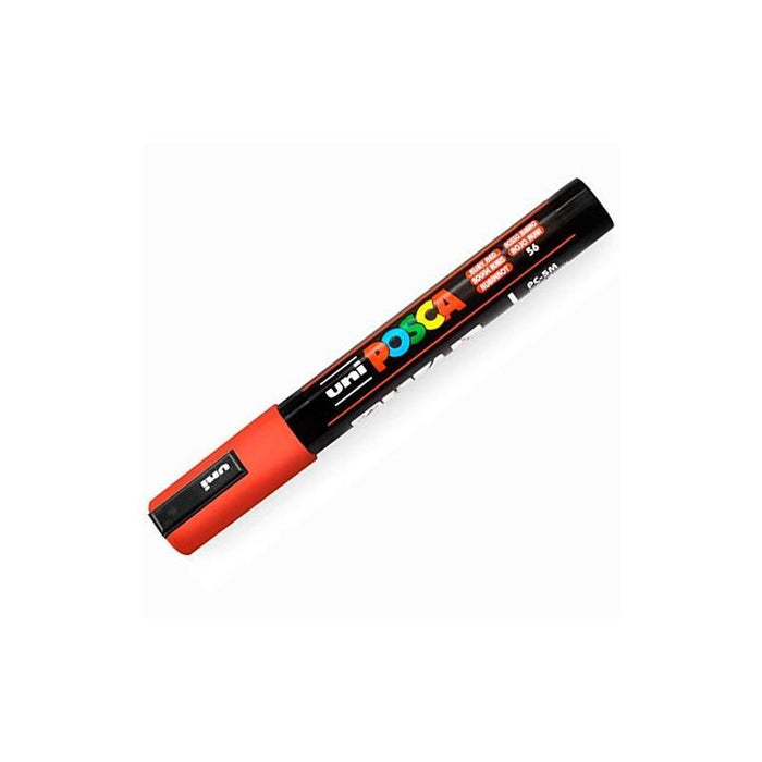 Pack De 6 Unidades Posca Marcador  Pc-5m No Permanente Punta Forma De Bala 1,8 - 2,5 Mm Rojo Rubi