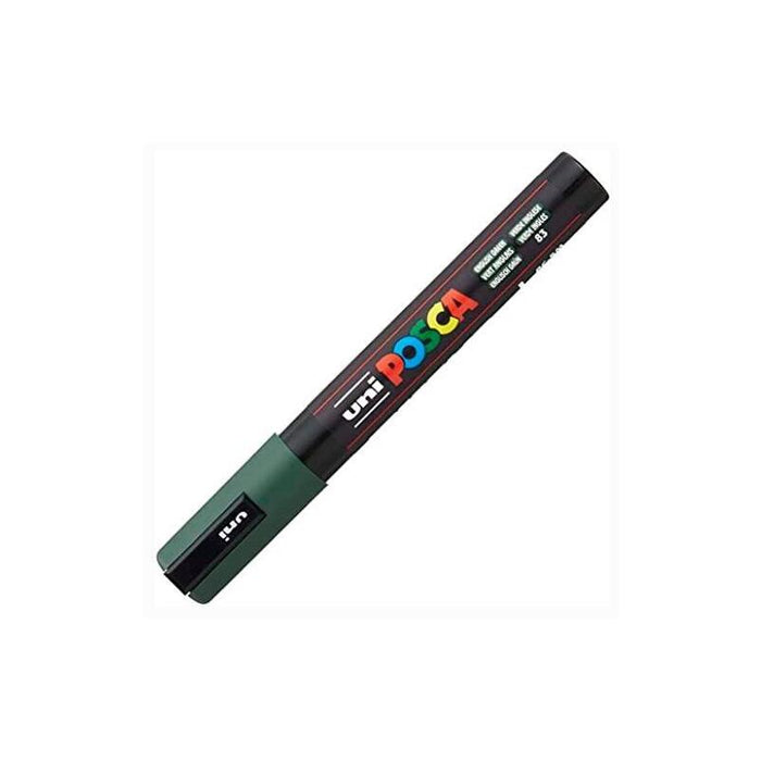 Pack De 6 Unidades Posca Marcador  Pc-5m No Permanente Punta Forma De Bala 1,8 - 2,5 Mm Verde Ingles