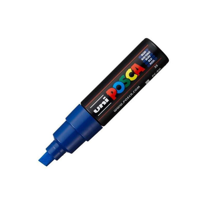 Pack De 6 Unidades Posca Marcador  Pc-8k No Permanente Punta Biselada 8.0mm Azul