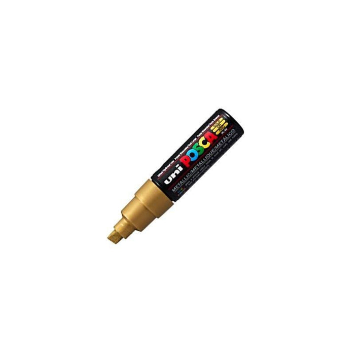 Pack De 6 Unidades Posca Marcador  Pc-8k No Permanente Punta Biselada 8.0mm Oro Metálico