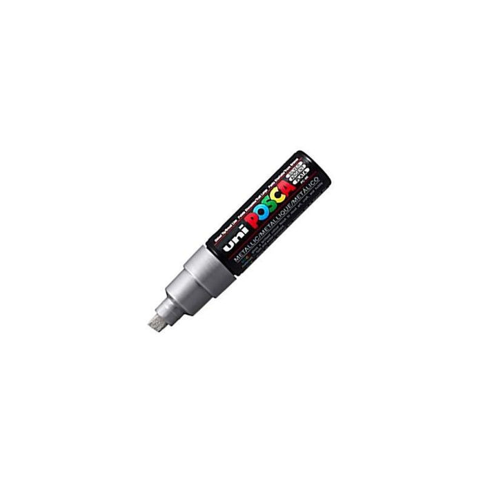 Pack De 6 Unidades Posca Marcador  Pc-8k No Permanente Punta Biselada 8.0mm Plata Metálico