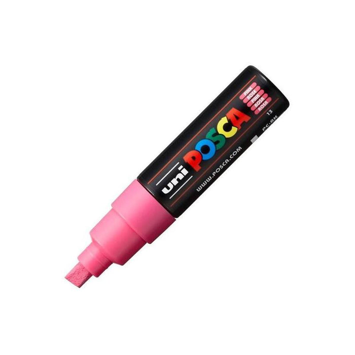 Pack De 6 Unidades Posca Marcador  Pc-8k No Permanente Punta Biselada 8.0mm Rosa