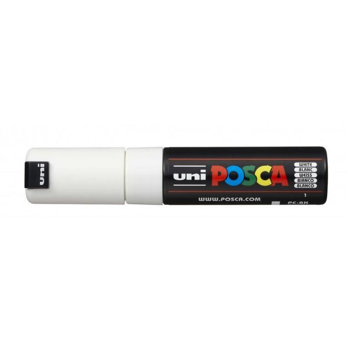 Pack De 6 Unidades Posca Pc-8k Marcador De Pintura - Punta Biselada Acrilica 8mm - Tinta Base Al Agua - No Permanente -