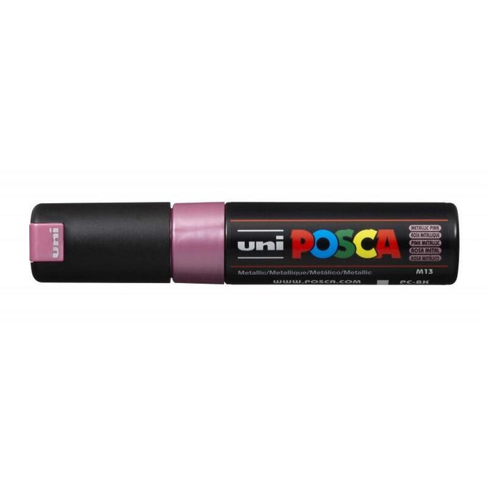 Pack De 6 Unidades Posca Pc-8k Marcador De Pintura - Punta Biselada Acrilica 8mm - Tinta Base Al Agua - Resistente A La
