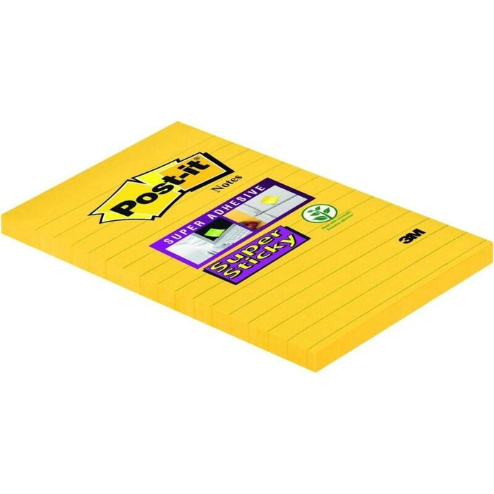 Pack De 6 Unidades Post-It Super Sticky Bloc De 75 Notas Adhesivas Reposicionables - Forma Rectangular - 101x152mm -