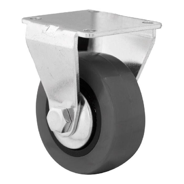 Pack De 6 Unidades - Rueda Mobiliario Emily, Sin Freno, Goma Gris, Placa Fija 60 X 60 Mm, Ø60 Mm