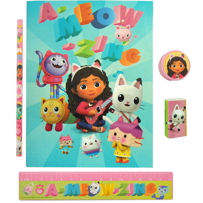 Pack De 6 Unidades - Set Papeleria La Casa De Muñecas De Gabby 5pzs