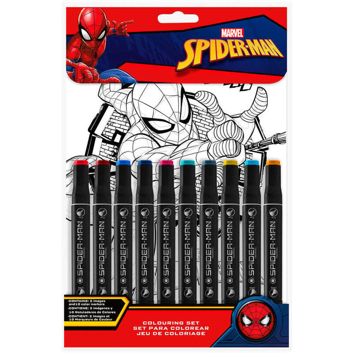 Pack De 6 Unidades - Set Papeleria Pinta Con Numeros Spiderman Marvel