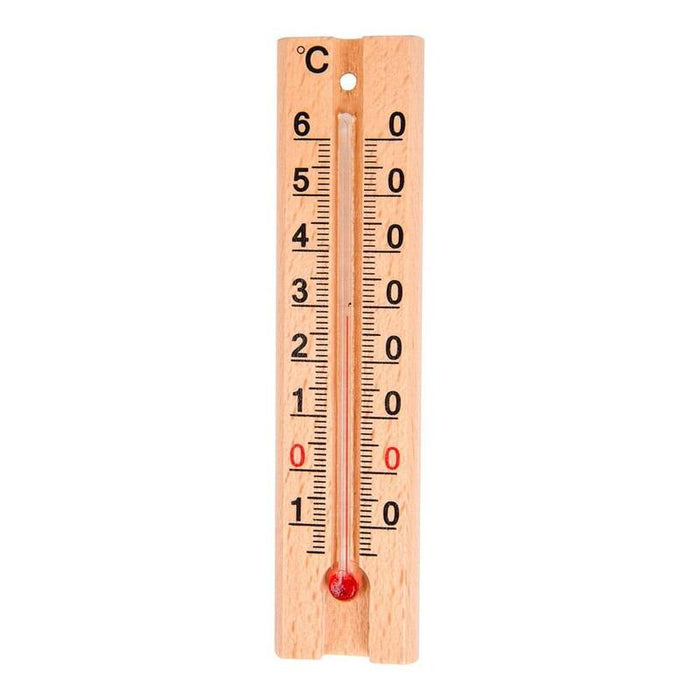 Pack De 6 Unidades - Termómetro Madera Sin Mercurio, 13,5 Cm