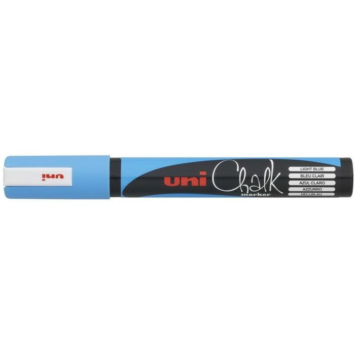 Pack De 6 Unidades Uni-Ball Pwe-5m Marcador De Tiza Liquida - Punta Conica 1.8-2.5mm - Borrado En Humedo - Resistente A