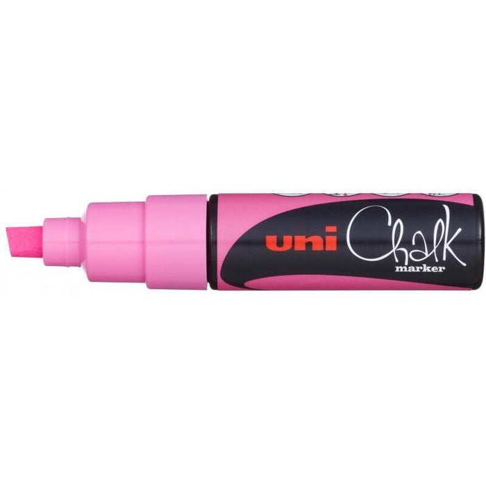 Pack De 6 Unidades Uni-Ball Pwe-8k Marcador De Tiza Liquida - Punta Biselada 8mm - Borrado En Humedo - Resistente A La