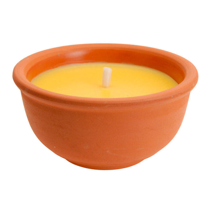 Pack De 6 Unidades - Vela Citronela Antimosquitos Con Recipiente De Barro Medidas: Ø13x6,5cm Euro/Uni
