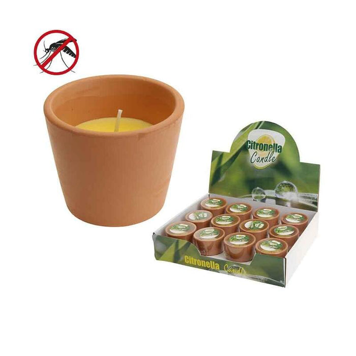 Pack De 6 Unidades - Vela Citronela Terracota Ø5,5x5cm Euro/Uni