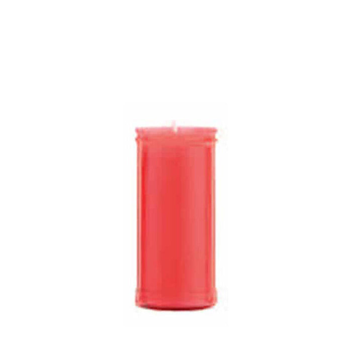Pack De 6 Unidades - Vela Para Difuntos Plastificada Roja Ø55x130mm