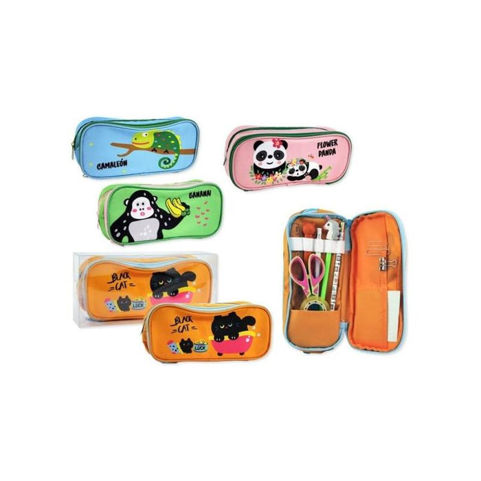 Pack De 8 Unidades Bismark Animals Portatodo Con Divertdas Imagenes De Animales - 2 Compartimentos - 4 Diseños