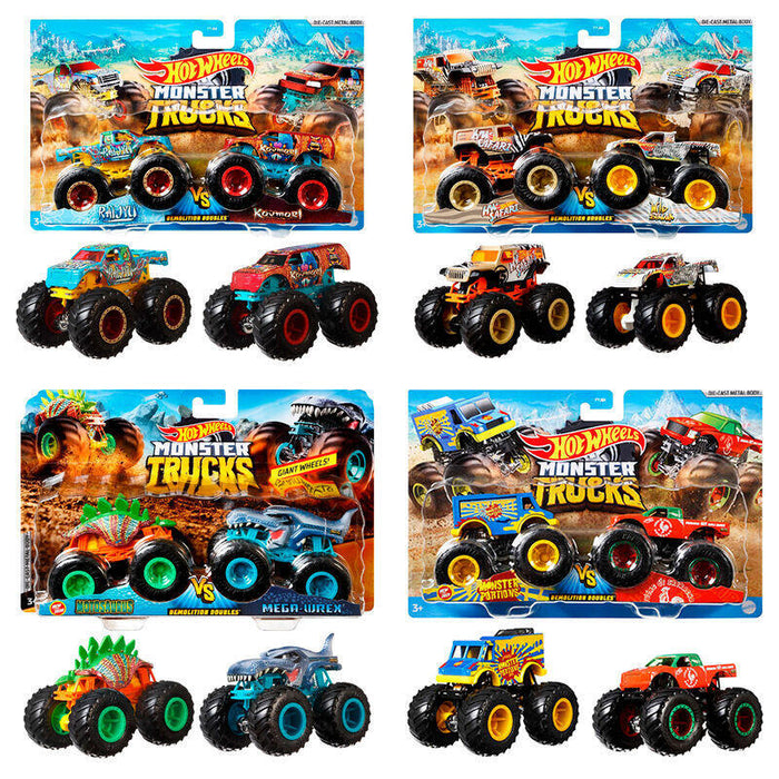 Pack De 8 Unidades - Blister 2 Coches Demolicion Monster Trucks Hot Wheels Surtido