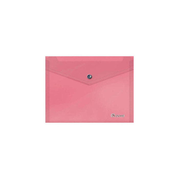 Pack De 8 Unidades Dohe Carpeta A5 Apaisada - 150 Micras - Apertura Superior Y Cierre Broche Automatico - Polipropileno