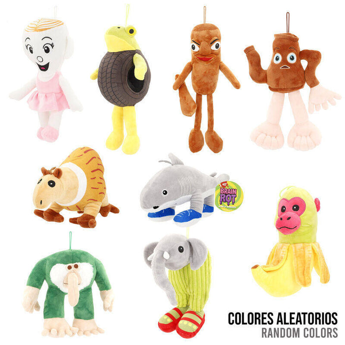 Pack De 9 Unidades - Peluche Colgador Italian Brainrot 25cm Surtido