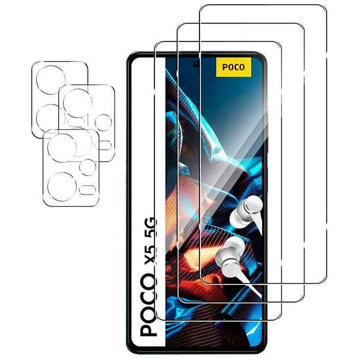 Pack De Accesorios Xiaomi Poco X5 Con 3 Protectores De Pantalla + 3 Protectores De Cámara