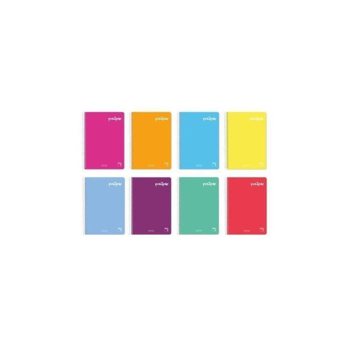 Pacsa Cuaderno Polipac 80 Hojas 4x4 Tapas Polipropileno Folio Colores Surtido -5u-
