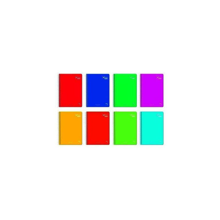 Pacsa Cuaderno Xtra 80 Hojas 4x4 Tapa Dura Folio 60gr Colores Surtido -5u-
