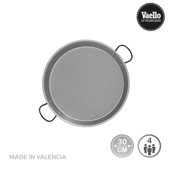 Paellera Acero Pulido Para Induccion Y Vitroceramica Ø30cm (4 Personas). Vaello