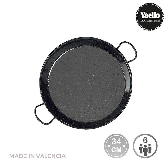 Paellera Esmaltada Para Induccion Y Vitroceramica Ø34cm (6 Personas). Vaello